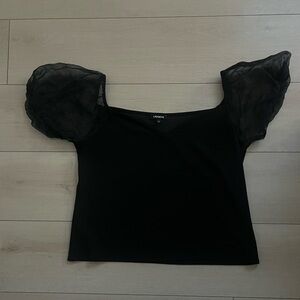 Express Mesh Puff Sleeves